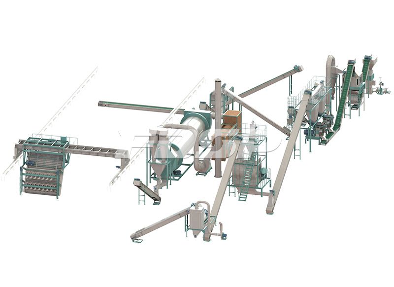 雙線FZLH508雞糞生物有機肥工藝說明